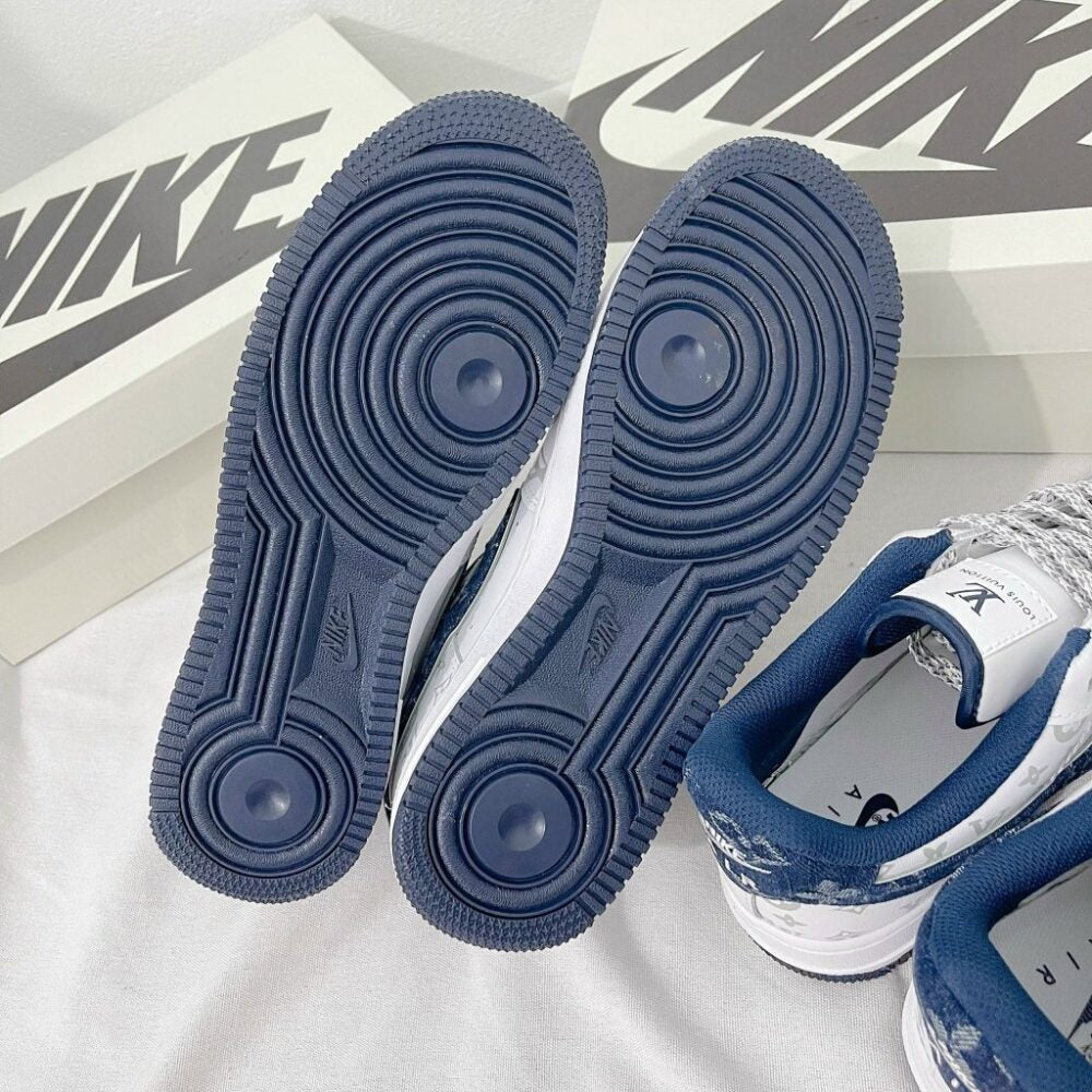 Louis Vuitton x Nike Air Force 1 White Navy Monogram