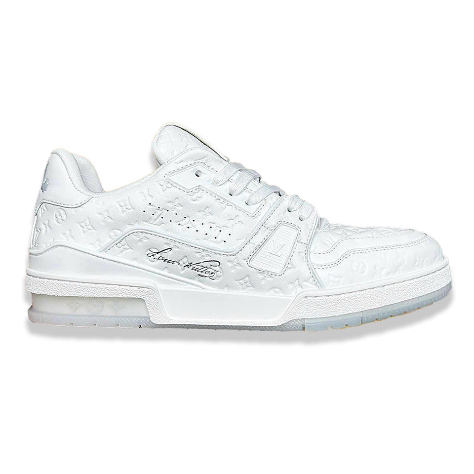 Louis Vuitton LV Trainer Sneaker – Triple White Monogram Embossed Edition