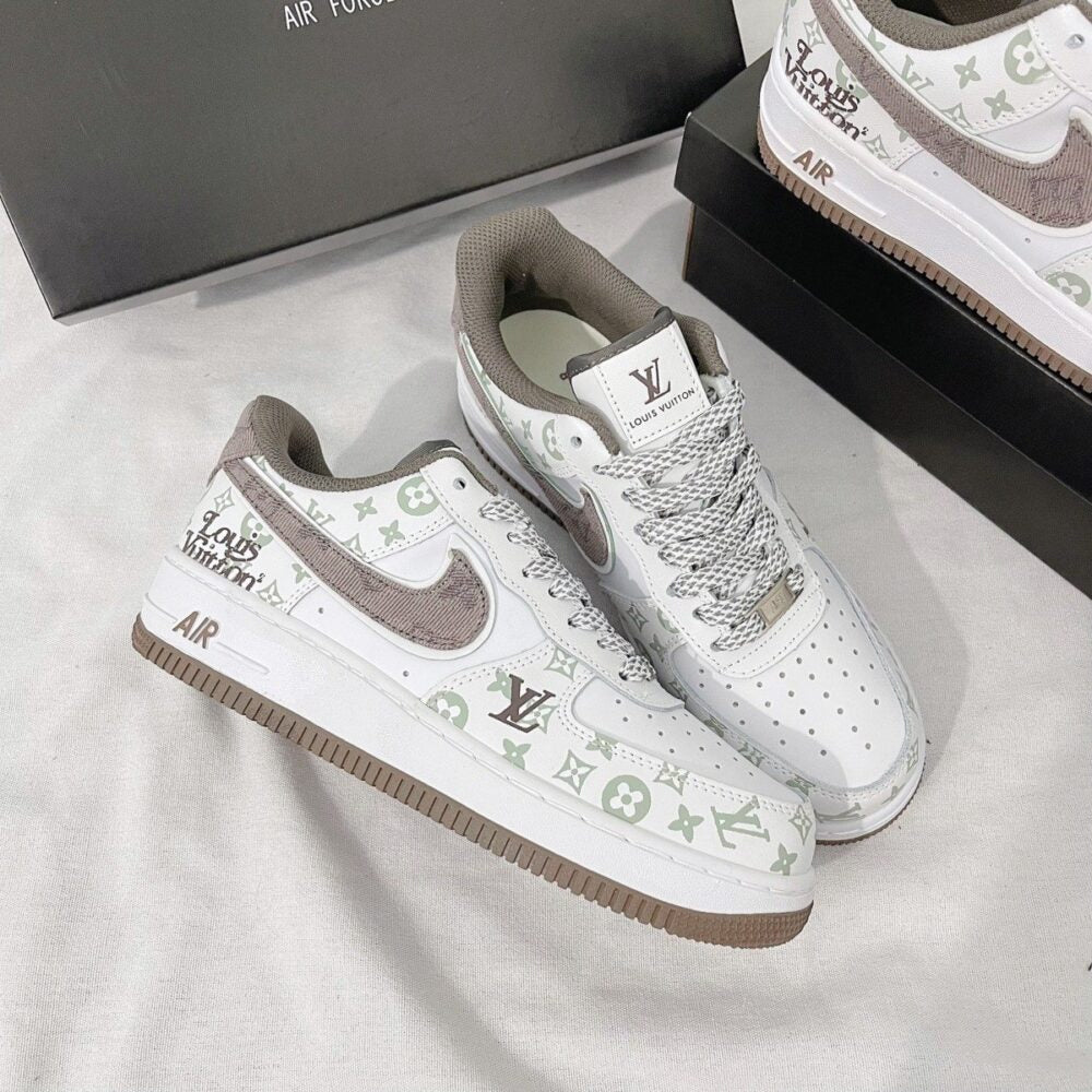 Louis Vuitton x Nike Air Force 1 White Mocha Monogram