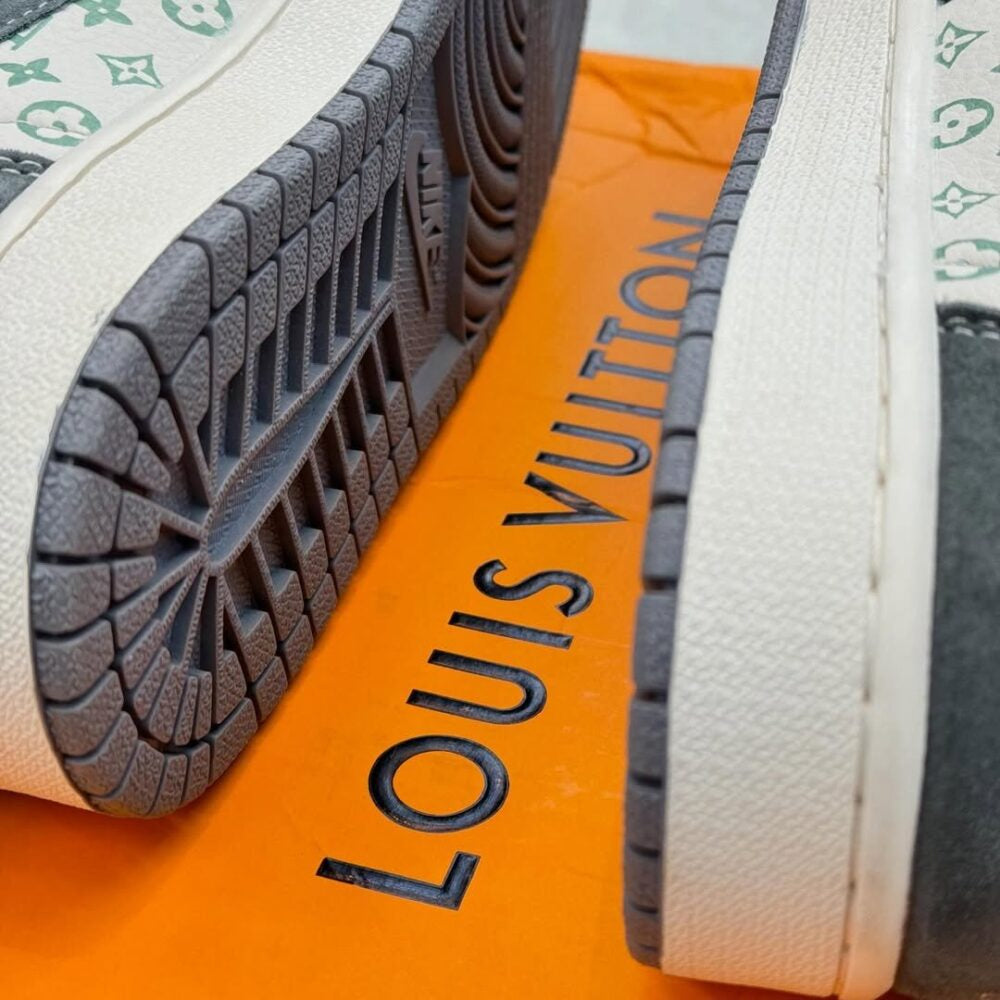 Louis Vuitton x Nike Air Jordan 1 Low “Green Monogram Suede”