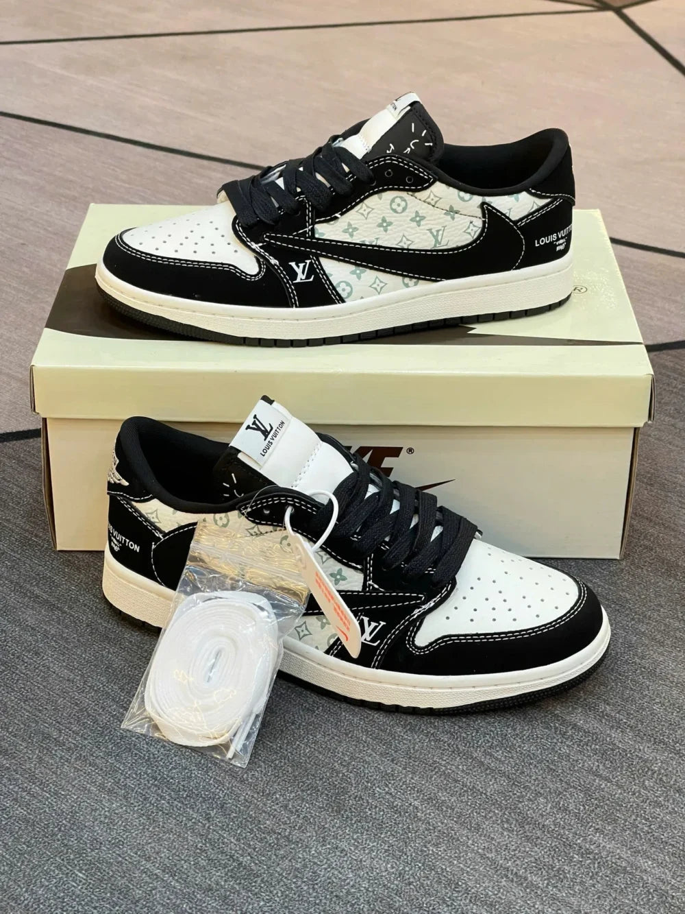 Louis Vuitton x Nike Air Jordan 1 Low “Panda Monogram”