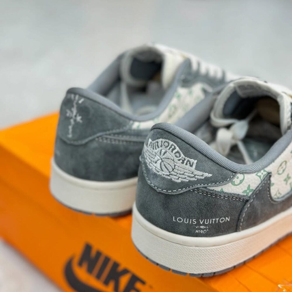 Louis Vuitton x Nike Air Jordan 1 Low “Green Monogram Suede”