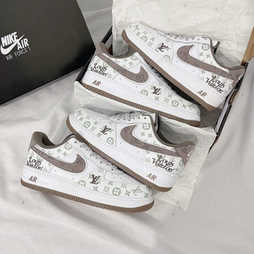 Louis Vuitton x Nike Air Force 1 White Mocha Monogram
