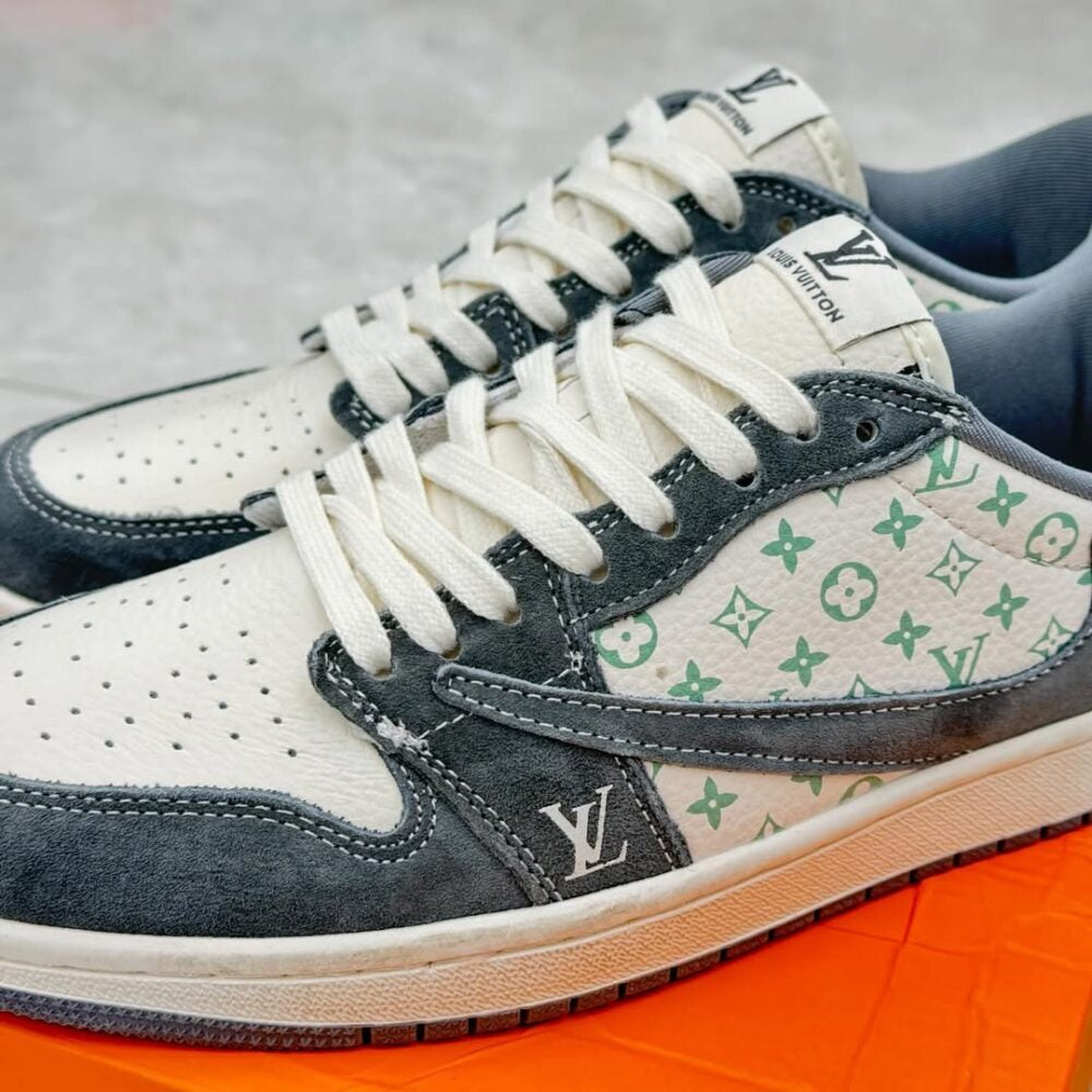 Louis Vuitton x Nike Air Jordan 1 Low “Green Monogram Suede”