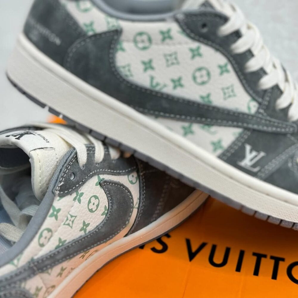 Louis Vuitton x Nike Air Jordan 1 Low “Green Monogram Suede”