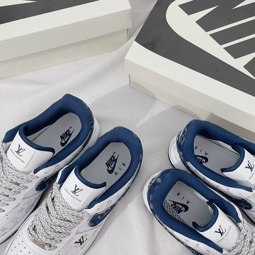 Louis Vuitton x Nike Air Force 1 White Navy Monogram